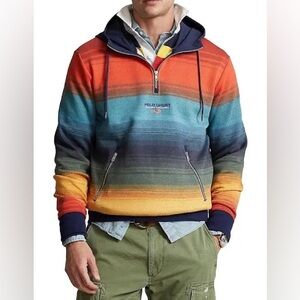 Vintage 1990’s Polo Sport Ombré-Stripe Fleece Hoodie